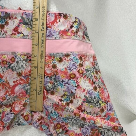 Lululemon Leggings Size 4 Pink Flowabunga Run Inspire Floral Print Cropped - Picture 9 of 10